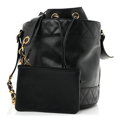 Chanel Caviar Drawstring Bucket Shoulder Bag Black 3 of 16