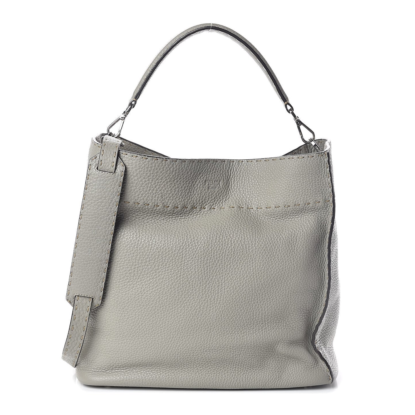 Cuoio Romano Selleria Large Anna Bucket Bag Grigio