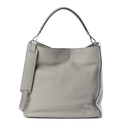 Fendi Cuoio Romano Selleria Large Anna Bucket Bag Grigio 1 of 9