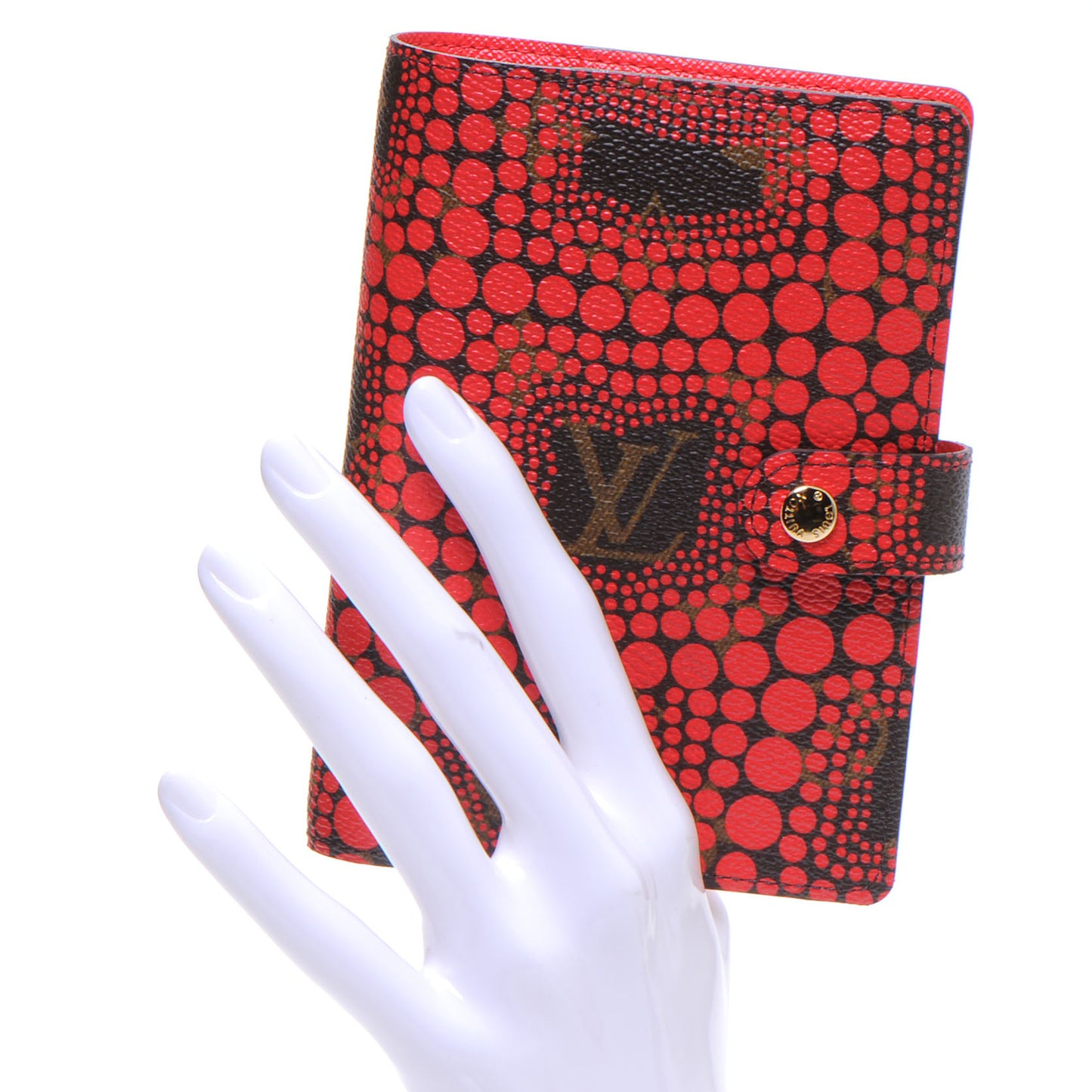 Monogram Kusama Town Small Ring Agenda Cover Red