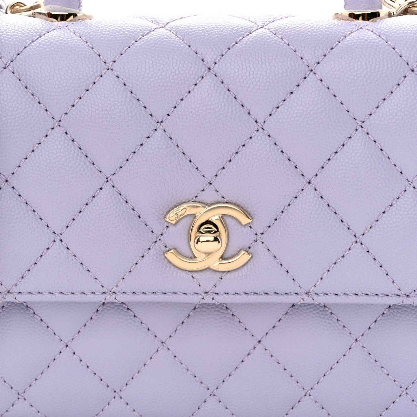 Caviar Quilted Mini Coco Handle Flap Light Purple