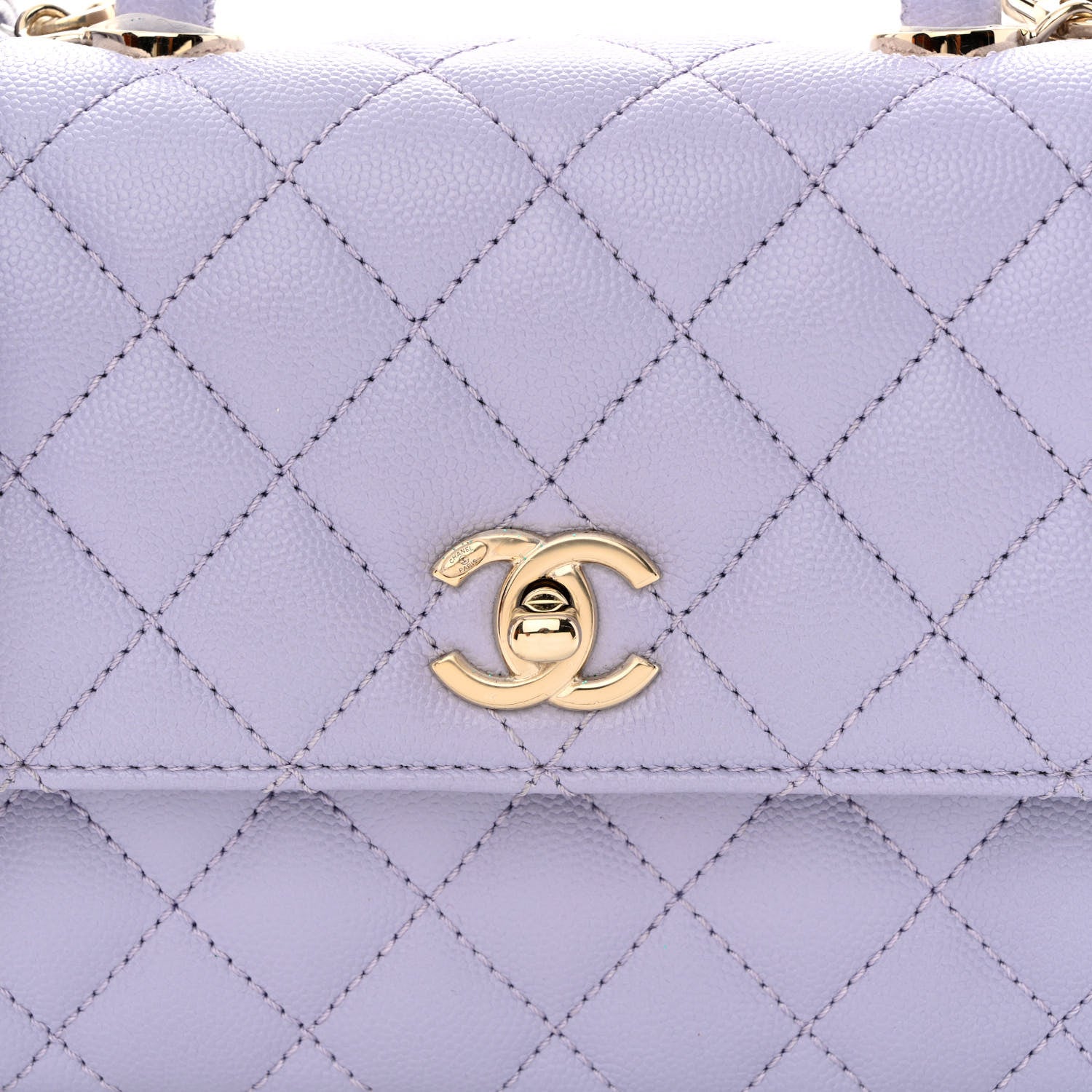 Chanel Caviar Quilted Mini Coco Handle Flap Light Purple 8 of 10