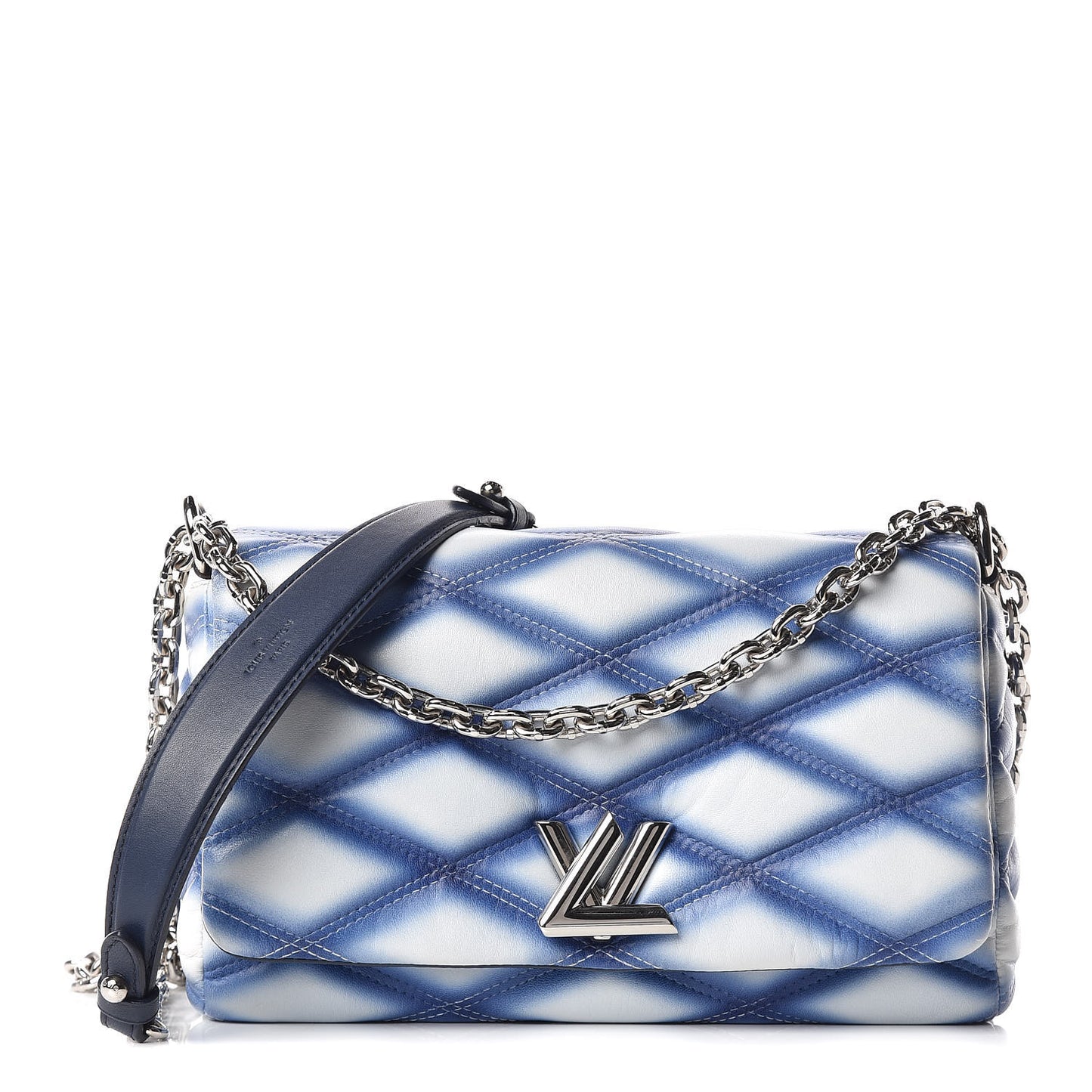 Lambskin Malletage Contraste GO-14 PM Blue