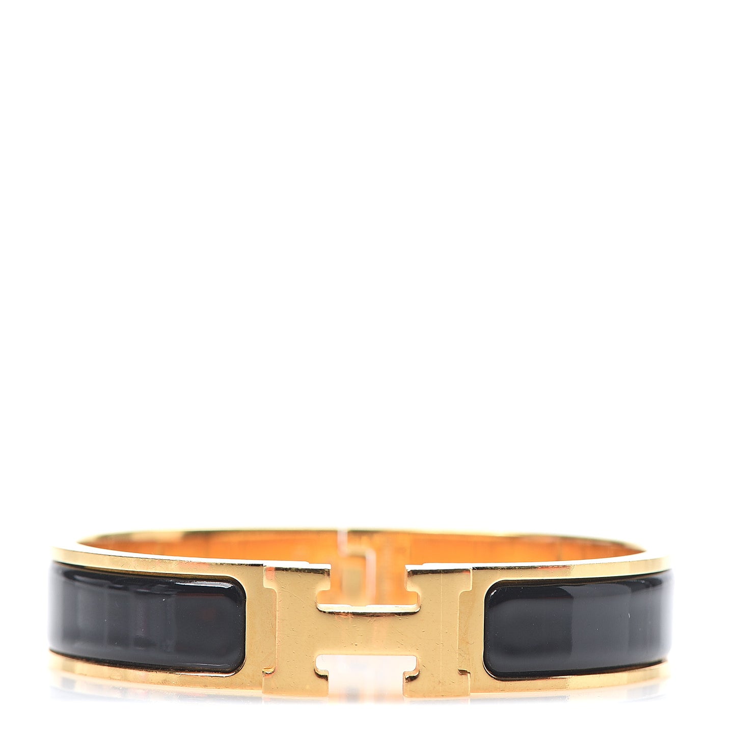 Enamel Narrow Clic Clac H Bracelet PM Black