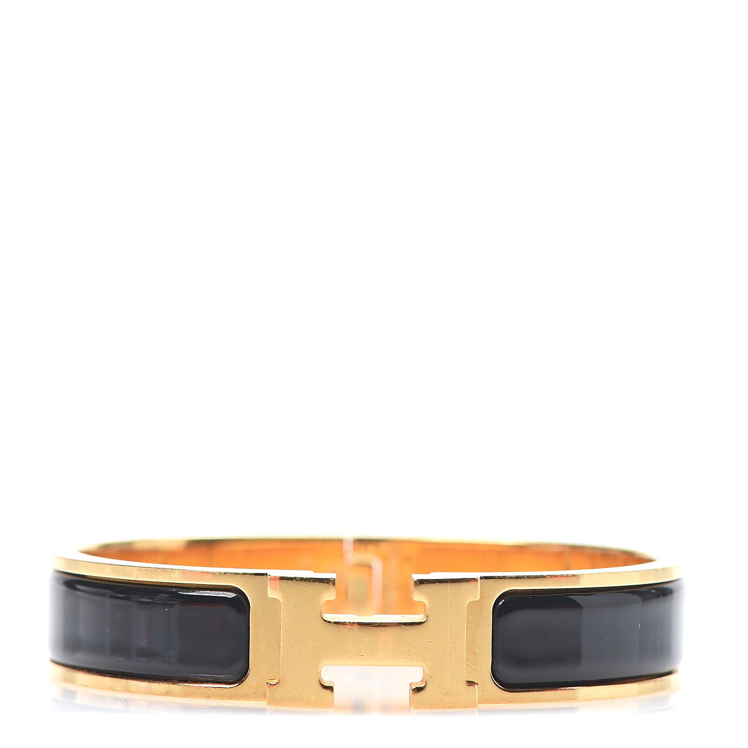 Hermes Enamel Narrow Clic Clac H Bracelet PM Black 1 of 5