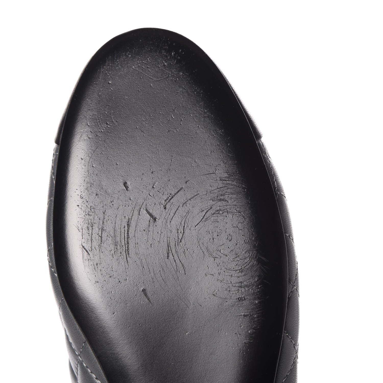 Chanel Lambskin Quilted CC Cap Toe Ballerina Flats 36 Grey Black 11 of 12