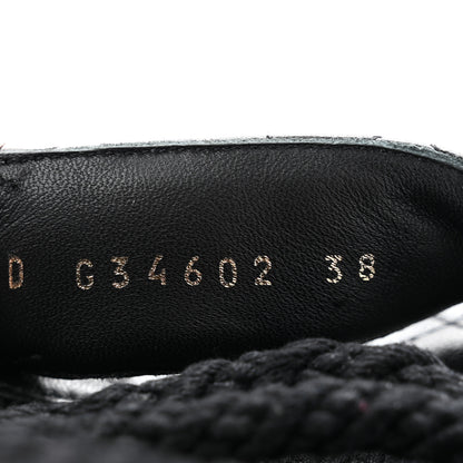 Chanel Cord Lambskin Quilted Logo Sandals 38 Black 8 of 9