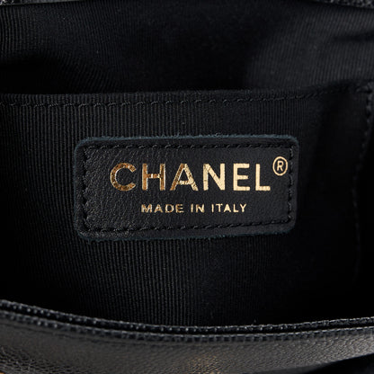 Chanel Shiny Caviar Quilted Medium Duma Pockets Drawstring Backpack Black 6 of 12