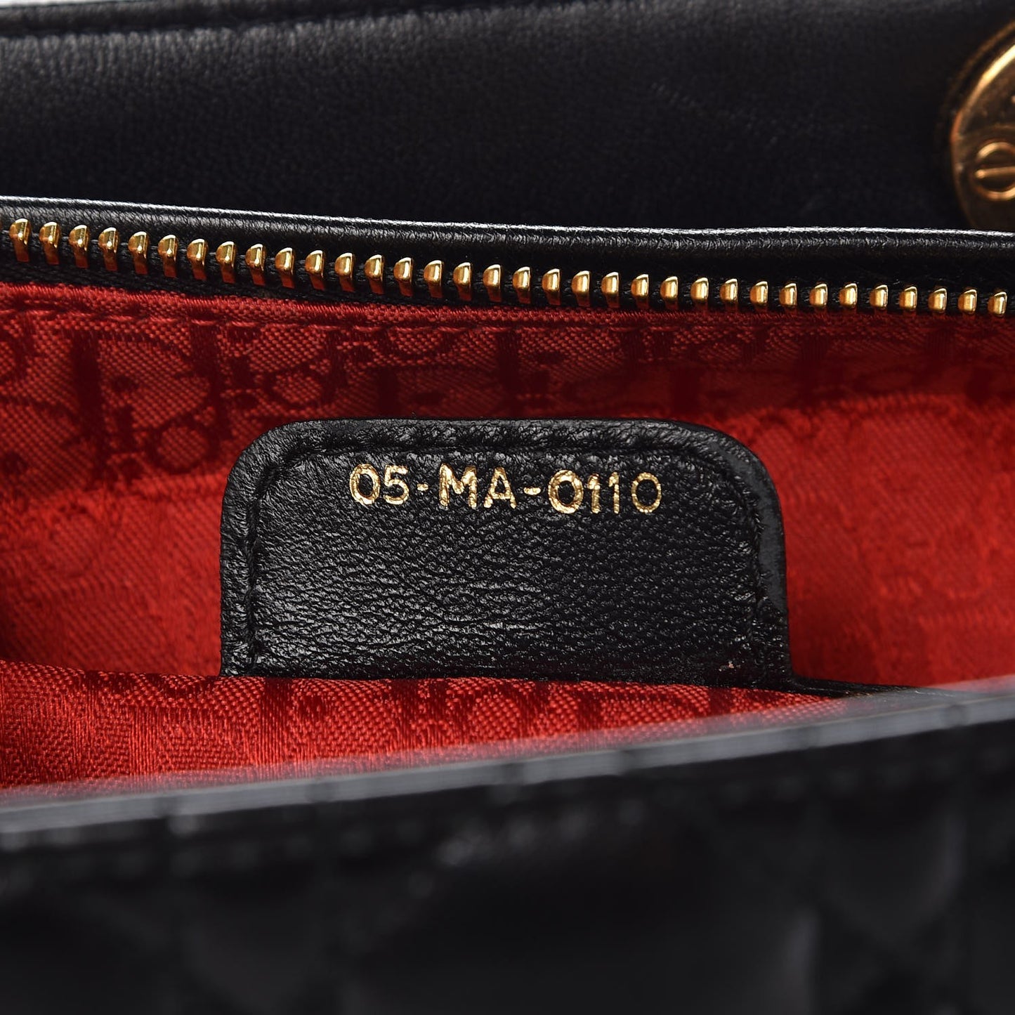 Lambskin Cannage Large Lady Dior Black