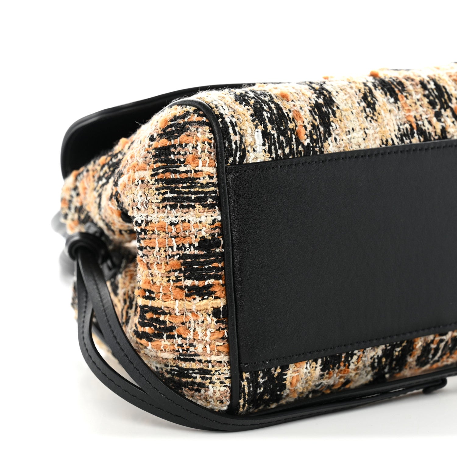 Chanel Calfskin Tweed Mixed Fibers Leopard Print Urban Essentials Small Shopping Bag Brown Black White 9 of 11