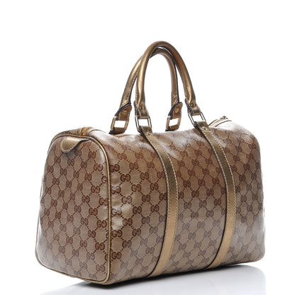 Gucci Crystal Monogram Medium Joy Boston Gold 3 of 7