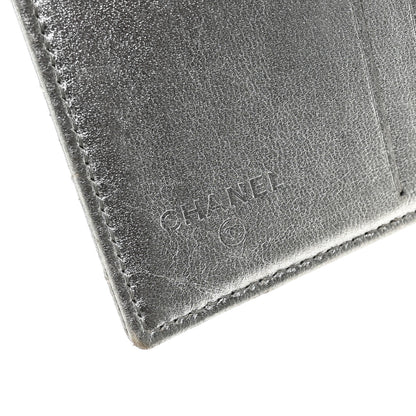 Chanel Metallic Lambskin Quilted Compact French Flap Wallet Silver 6 of 10