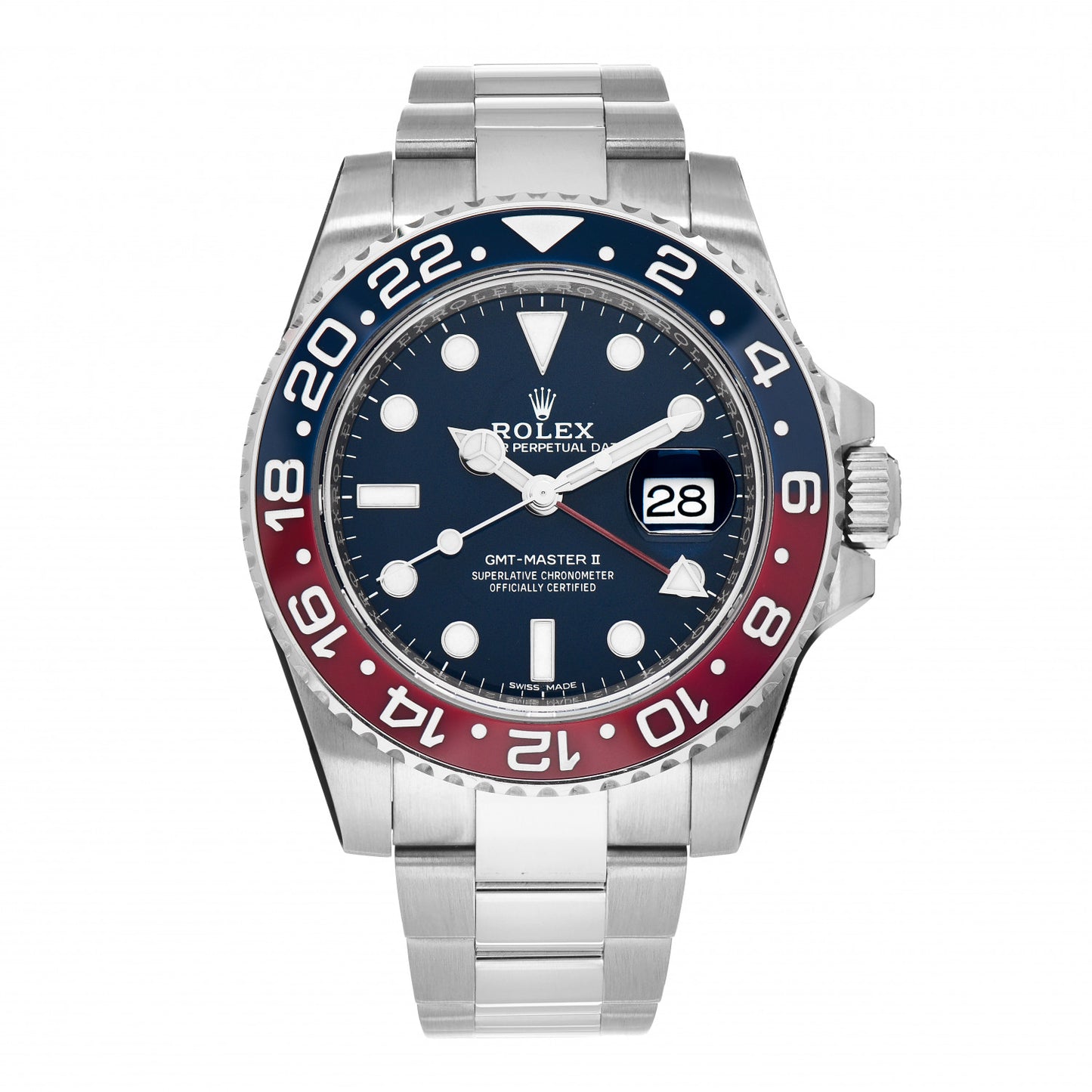 Stainless Steel 40mm Oyster Perpetual Date GMT Master Ⅱ Pepsi Watch 126710BLRO