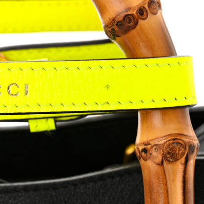 Gucci Wonka Grain Calfskin Mini Diana Tote Bag Black Yellow Fluo 11 of 13