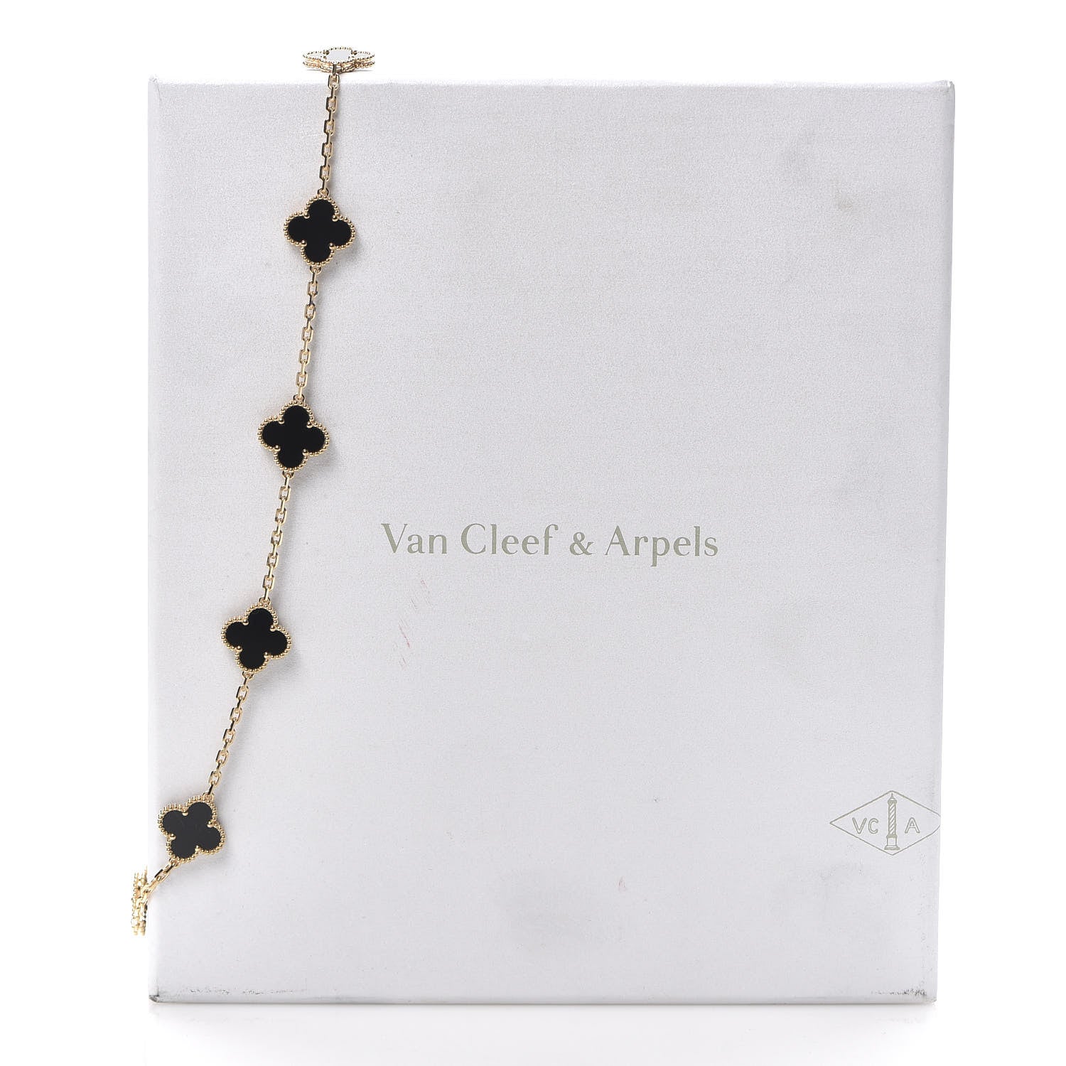 Van Cleef & Arpels 18K Yellow Gold Black Onyx 10 Motifs Vintage Alhambra Necklace 7 of 7