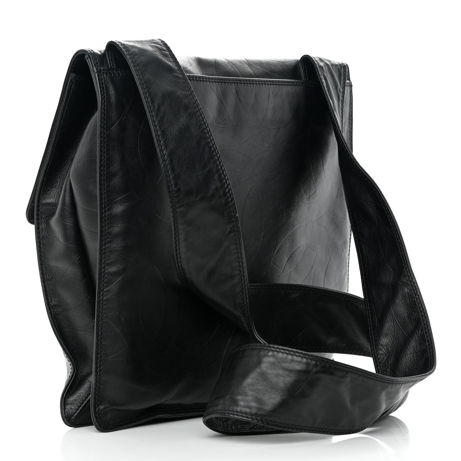 Chanel Calfskin Embossed CC Messenger Bag Black 3 of 15
