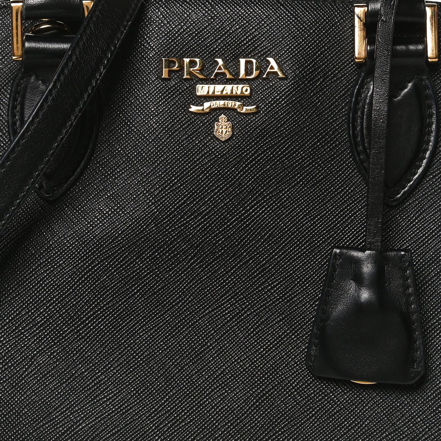 Prada Saffiano Soft Calfskin Double Handle Satchel Black 8 of 17