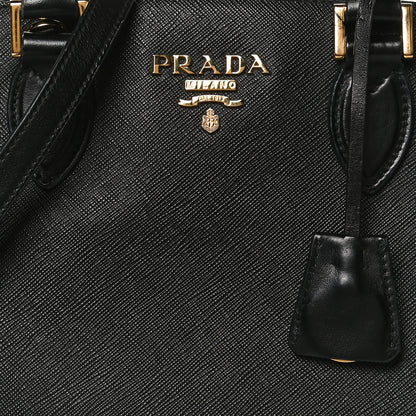 Prada Saffiano Soft Calfskin Double Handle Satchel Black 8 of 17