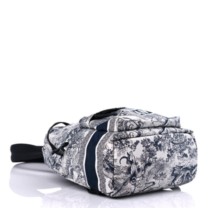Christian Dior Nylon Technical Fabric Toile De Jouy Small Diortravel Backpack Blue 4 of 10