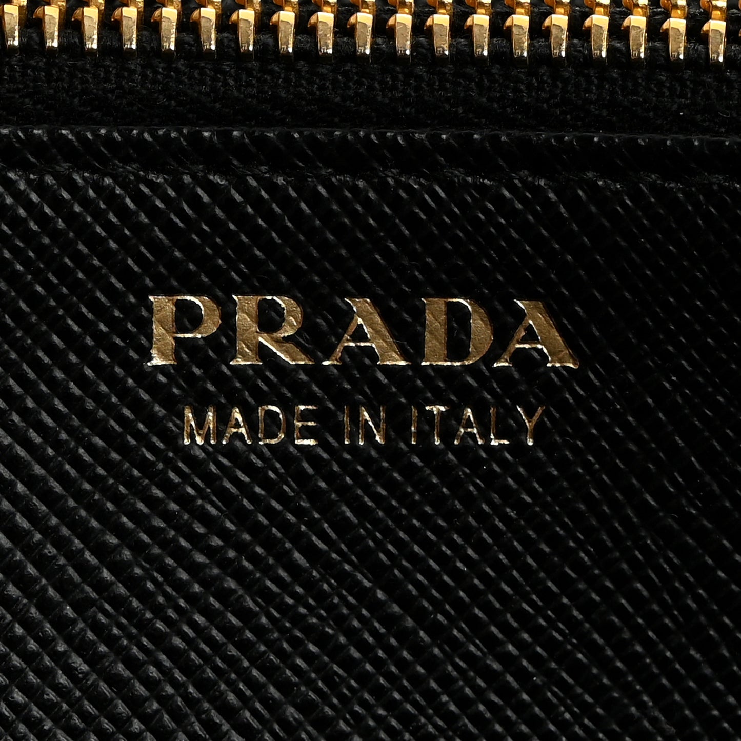 Saffiano Metal Zip Around Wallet Black