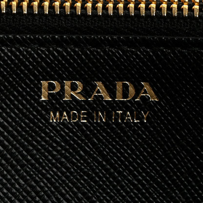 Prada Saffiano Metal Zip Around Wallet Black 6 of 7