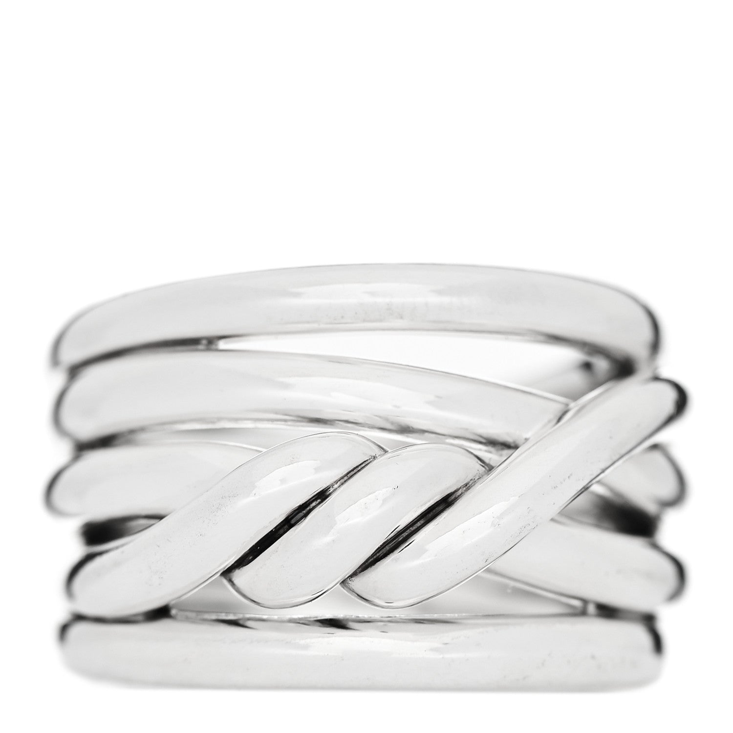 David Yurman Sterling Silver 14mm Continuance Ring 53 6.25 1 of 4