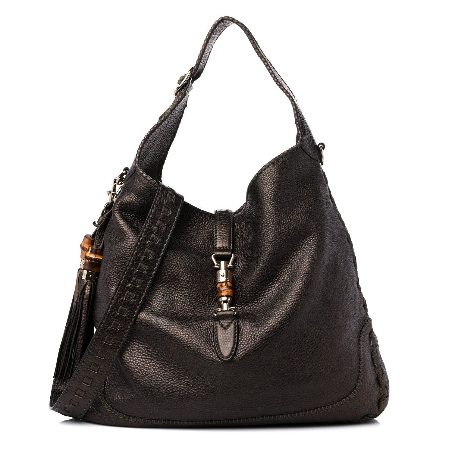 Gucci Metallic Pebbled Calfskin Large New Jackie Shoulder Bag Bronze 1 of 12