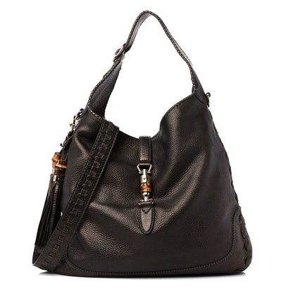 Gucci Metallic Pebbled Calfskin Large New Jackie Shoulder Bag Bronze 1 of 12