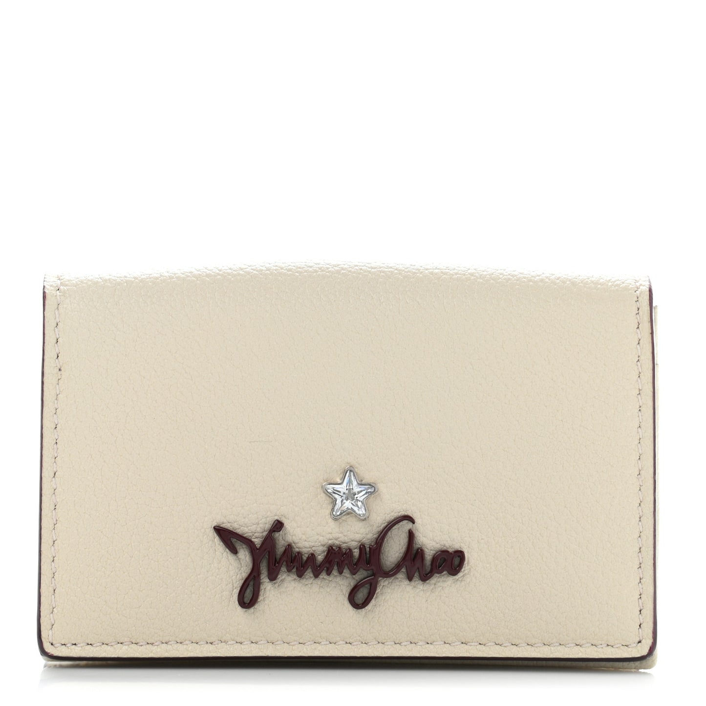 Grainy Calfskin Zuri Card Holder Linen