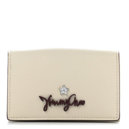 Jimmy Choo Grainy Calfskin Zuri Card Holder Linen 1 of 12