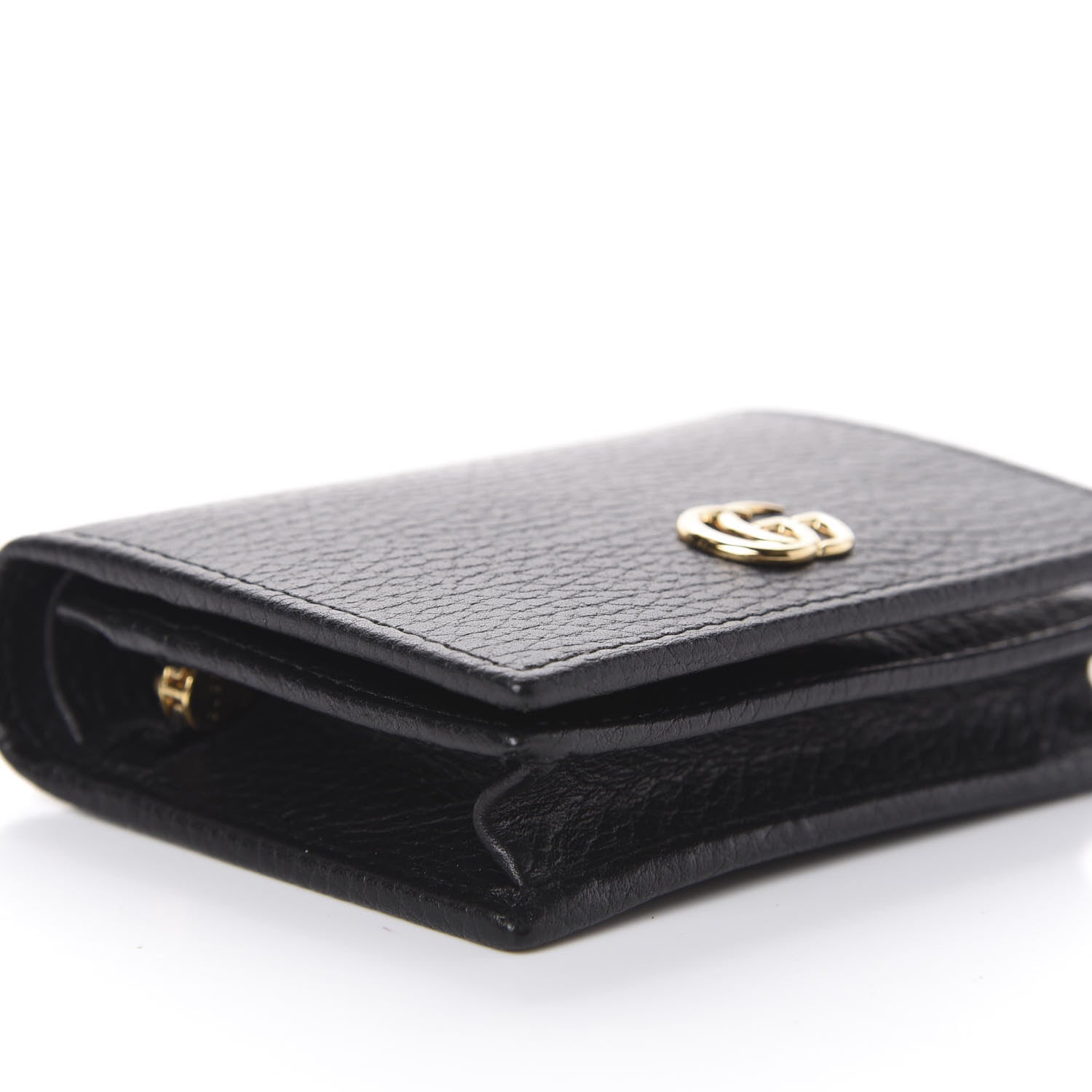 Gucci Pebbled Calfskin GG Marmont Card Case Black 8 of 10