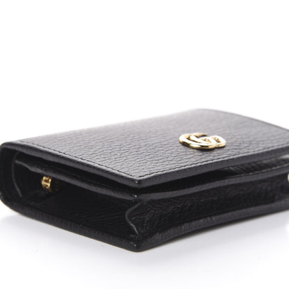 Gucci Pebbled Calfskin GG Marmont Card Case Black 8 of 10
