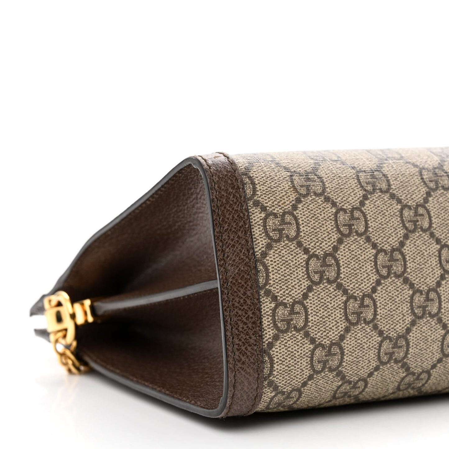 GG Supreme Monogram Web Medium Ophidia Chain Shoulder Bag Brown