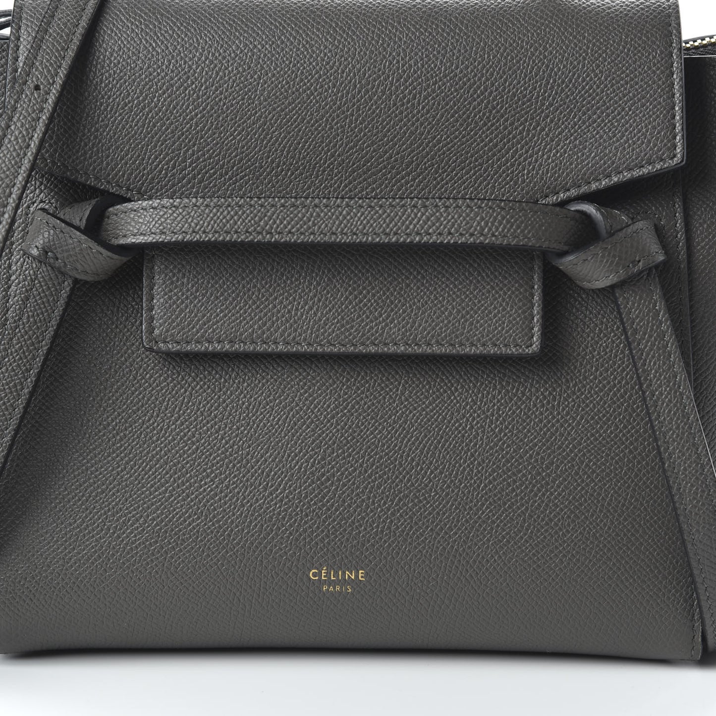 Grained Calfskin Nano Belt Bag Grey