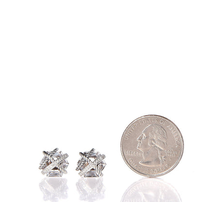 David Yurman Sterling Silver Diamond Crystal 10mm Cable Wrap Earrings 2 of 4