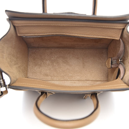Celine Drummed Calfskin Nano Luggage Dune 5 of 9