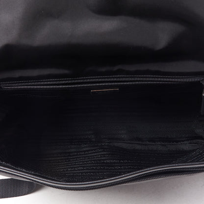 Prada Tessuto Nylon Saffiano Messenger Bag Black 6 of 10