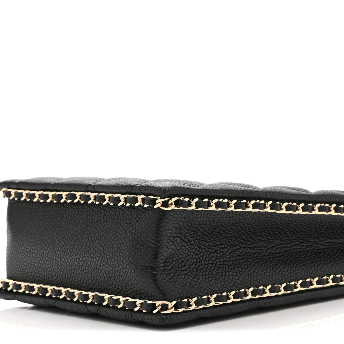 Caviar Quilted Evening Box Bag Black