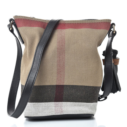 Burberry Canvas Mega Check Mini Ashby Tassel Crossbody Black 3 of 11