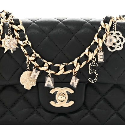 Chanel Lambskin Quilted Mini Coco Charms Rectangular Flap Black 8 of 10