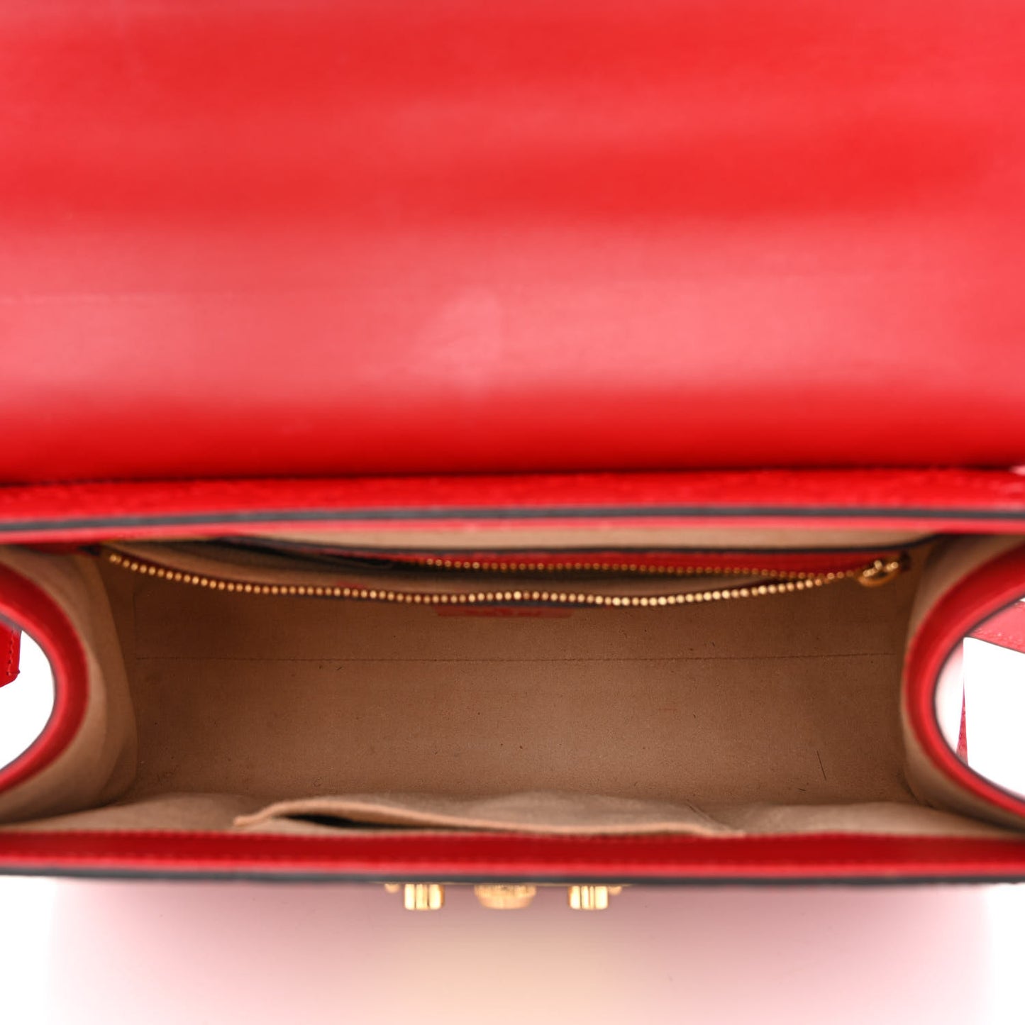 Guccissima Signature Small Padlock Top Handle Bag Hibiscus Red