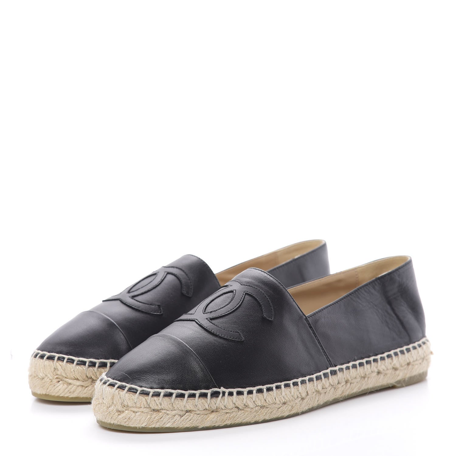 Chanel Lambskin CC Espadrilles 40 Black 3 of 10