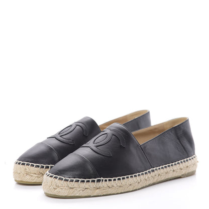 Chanel Lambskin CC Espadrilles 40 Black 3 of 10