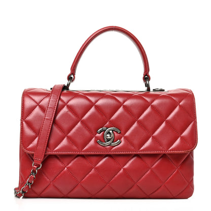 Chanel Lambskin Quilted Medium Trendy CC Flap Dual Handle Bag Red 1 of 11