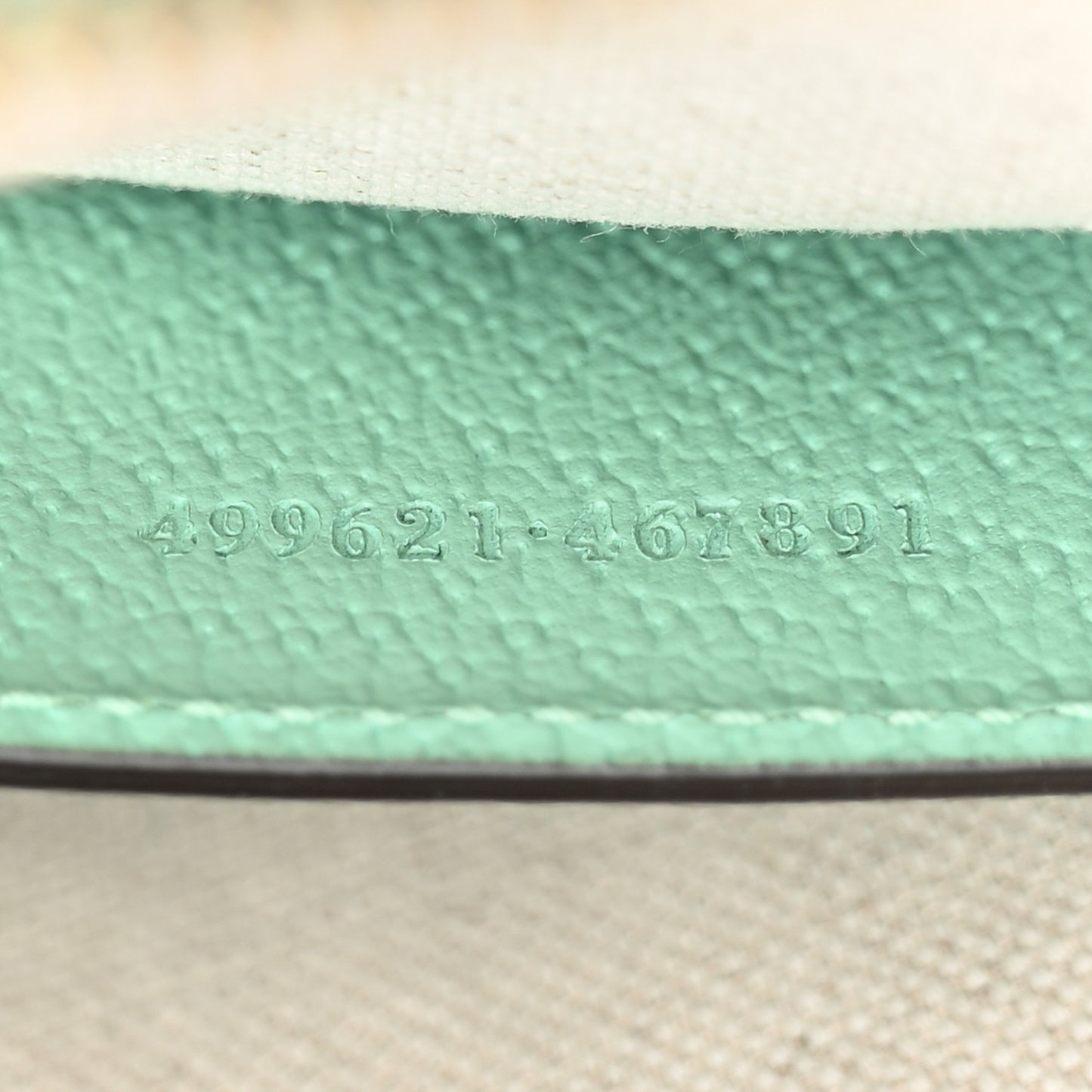 Monogram Jumbo GG Textured Dollar Calfskin Small Ophidia Dome Shoulder Bag Beige Pepperlight Mint