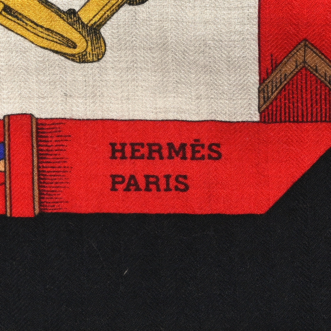 Hermes Cashmere Silk Chevaux Dechaines Shawl 140 Naturel Marine 2 of 4