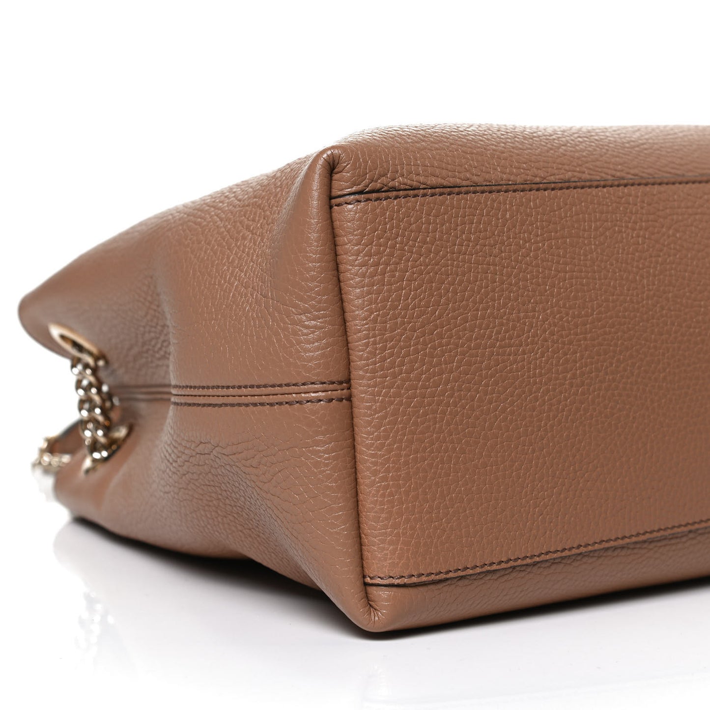 Pebbled Calfskin Medium Soho Chain Shoulder Bag Camelia