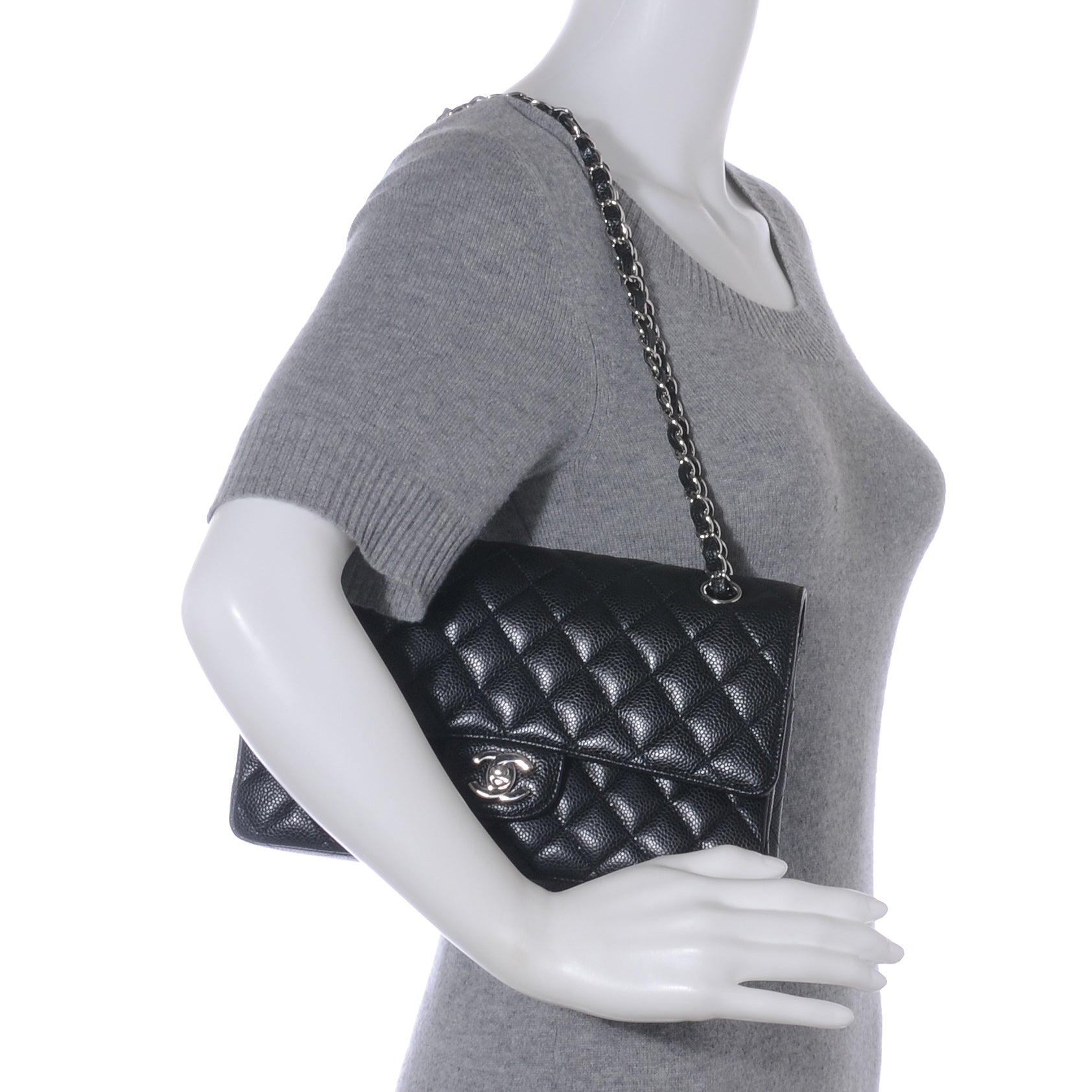 Chanel Caviar Quilted Medium Double Flap Black 2 of 8