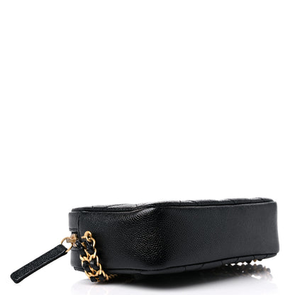 Chanel Shiny Caviar Quilted Chain Melody Camera Bag Black 4 of 10