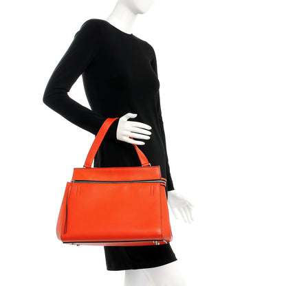 Celine Drummed Calfskin Medium Edge Shoulder Bag Vermillion 2 of 7